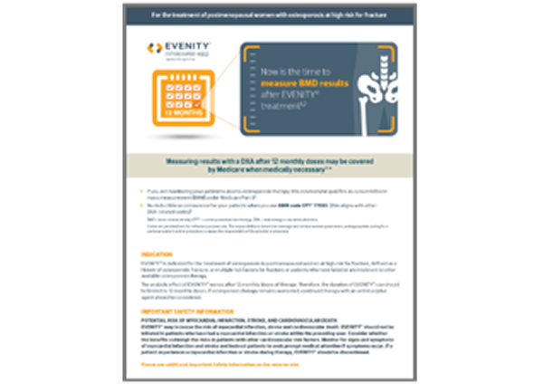 EVENITY® DXA flashcard